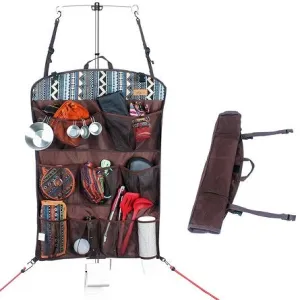 Roll-Up Organizer Hanging Utensils for Camping - Tent Camping Hanging Organizer