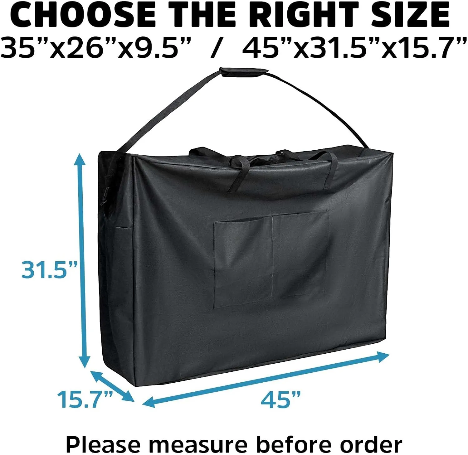 Rollator Travel Bag, Waterproof Wheelchair Storage Bag for Folding Transport Chair Walker Cover 45" Lx15.7 Wx31.5 H