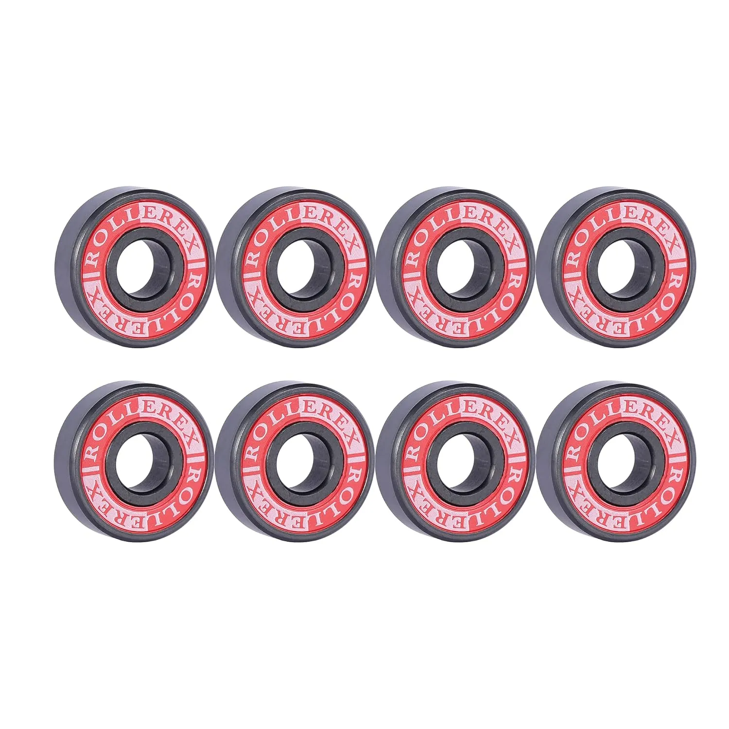Rollerex Titan 608-2RS Pre-Lubricated Silicon Nitride Ceramic Skate Bearings – for Roller Skates, Inline Skates, Roller Blades, Scooters, & Skateboards (8-Pack)