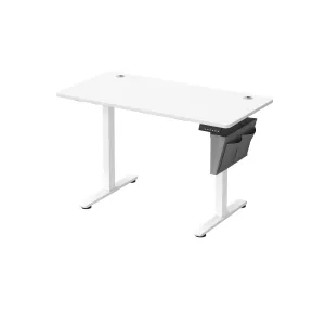 Rootz Electric Standing Desk - Height Adjustable Desk - Sit Stand Desk - Particle Board and Steel - 60cm x 120cm x 120cm - Cloud White