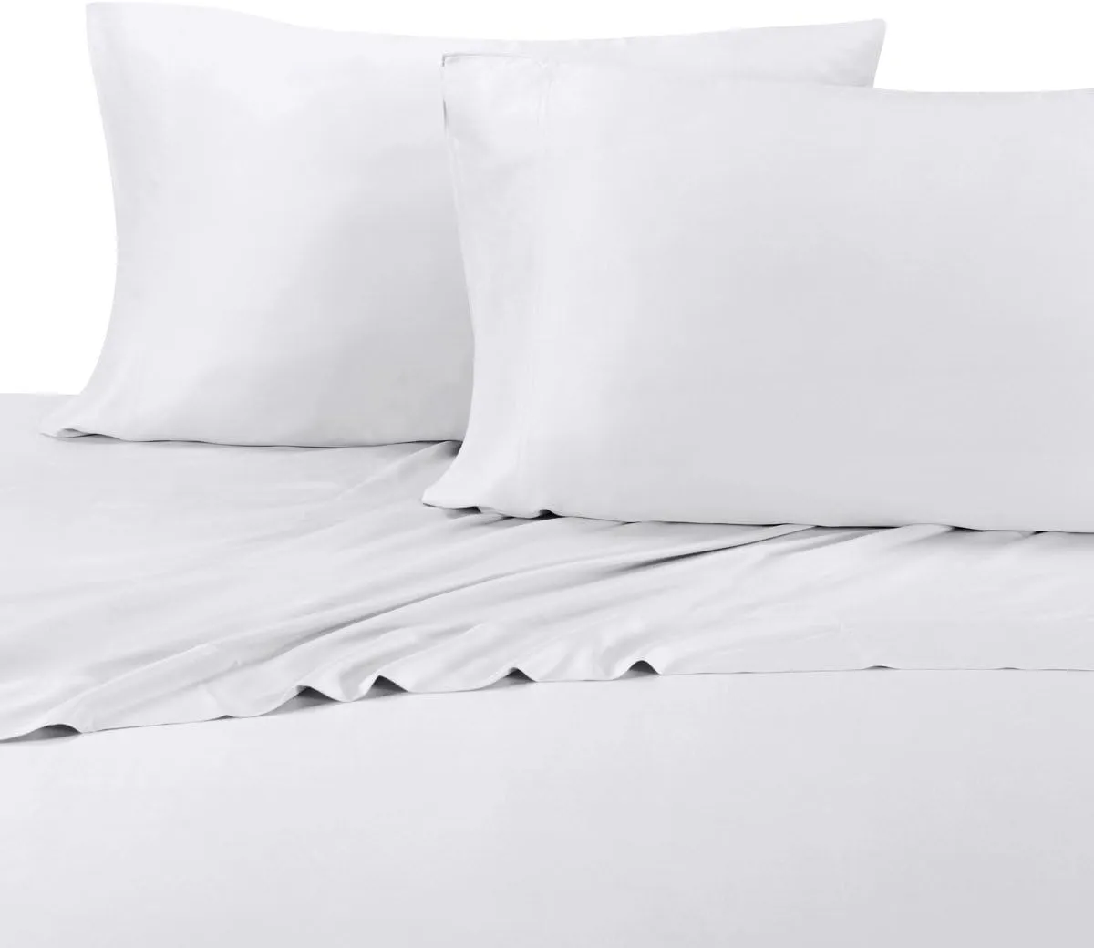 Royal Hotel Bedding ABRIPEDIC Tencel Pillowcases, 600 Thread Count Silky Soft and Naturally Pure Fabric, 100% Woven Tencel Lyocell Pillow Cases Set, 2PC Set, Standard Size, White