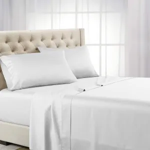 Royal Hotel Bedding ABRIPEDIC Tencel Pillowcases, 600 Thread Count Silky Soft and Naturally Pure Fabric, 100% Woven Tencel Lyocell Pillow Cases Set, 2PC Set, Standard Size, White