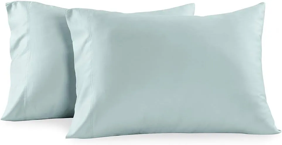 Royal Hotel Bedding Solid Sea 600-Thread-Count 2pc / Pair Standard/Queen Size 20" x 30" Pillowcases 100% Cotton, Sateen, Pillow Cases