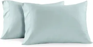 Royal Hotel Bedding Solid Sea 600-Thread-Count 2pc / Pair Standard/Queen Size 20" x 30" Pillowcases 100% Cotton, Sateen, Pillow Cases