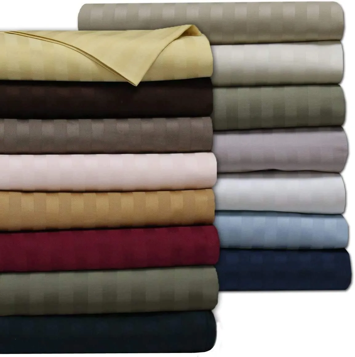 Royal Tradition Damask Striped 600-Thread-Count, 100-Percent Cotton Set of 2 King Size Pillow Cases, Grey