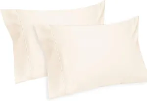 Royal Tradition Solid 600-Thread-Count, 100-Percent Cotton Set of 2 Standard-Queen Pillow Cases, Ivory