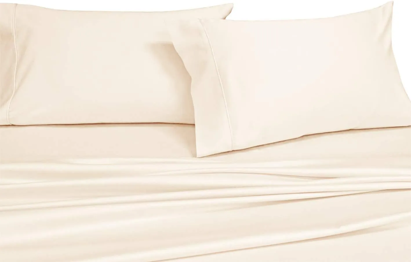 Royal Tradition Solid 600-Thread-Count, 100-Percent Cotton Set of 2 Standard-Queen Pillow Cases, Ivory