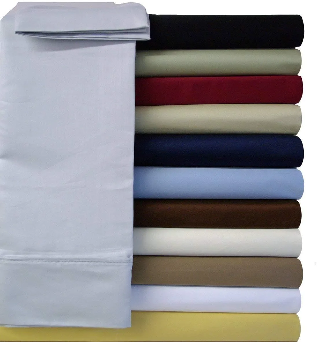Royal Tradition Solid 600-Thread-Count, 100-Percent Cotton Set of 2 Standard-Queen Pillow Cases, Ivory