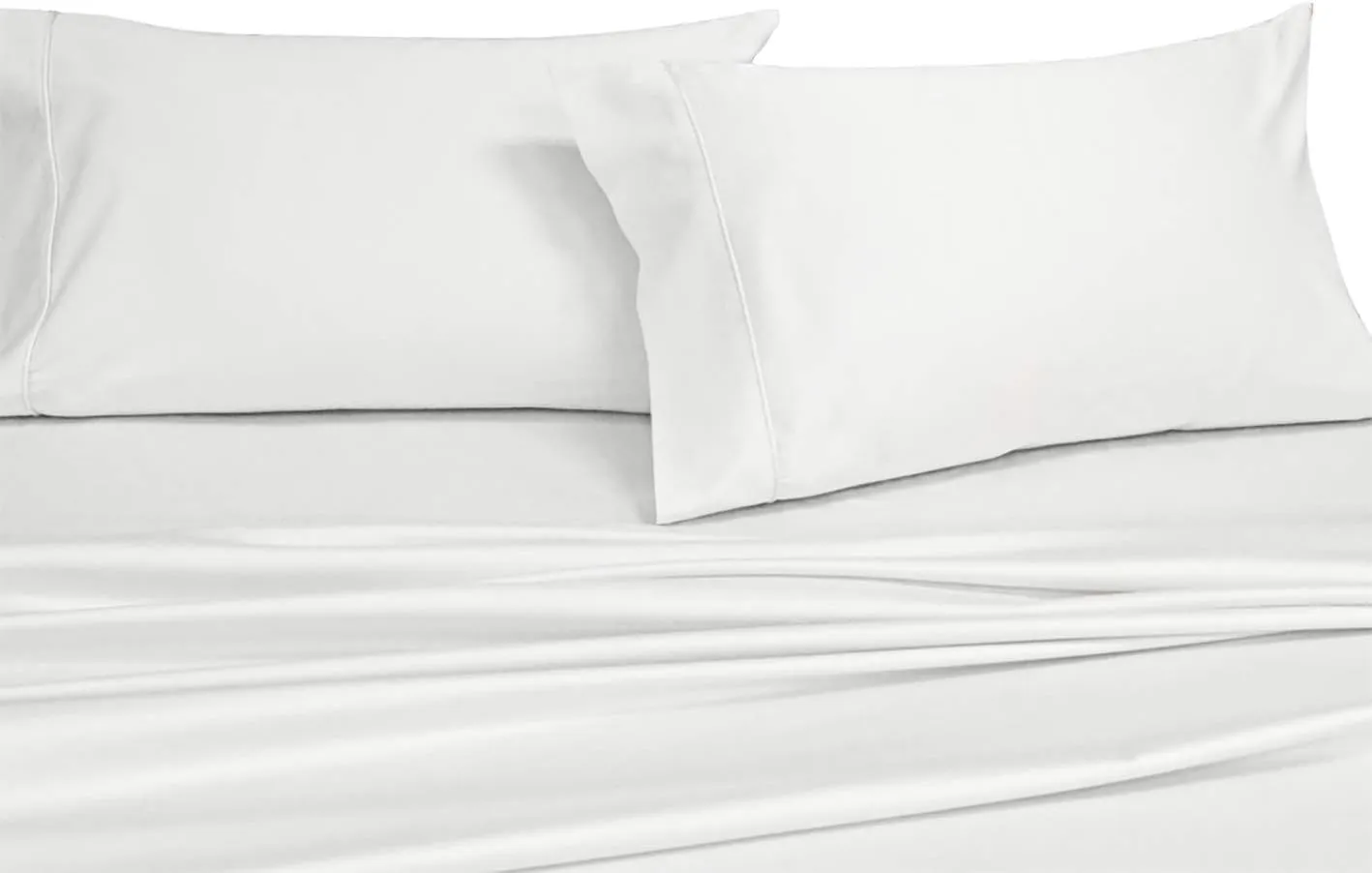 Royal Tradition Solid 600-Thread-Count, 100-Percent Cotton Set of 2 Standard-Queen Pillow Cases, White