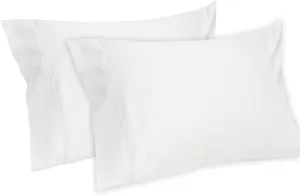 Royal Tradition Solid 600-Thread-Count, 100-Percent Cotton Set of 2 Standard-Queen Pillow Cases, White