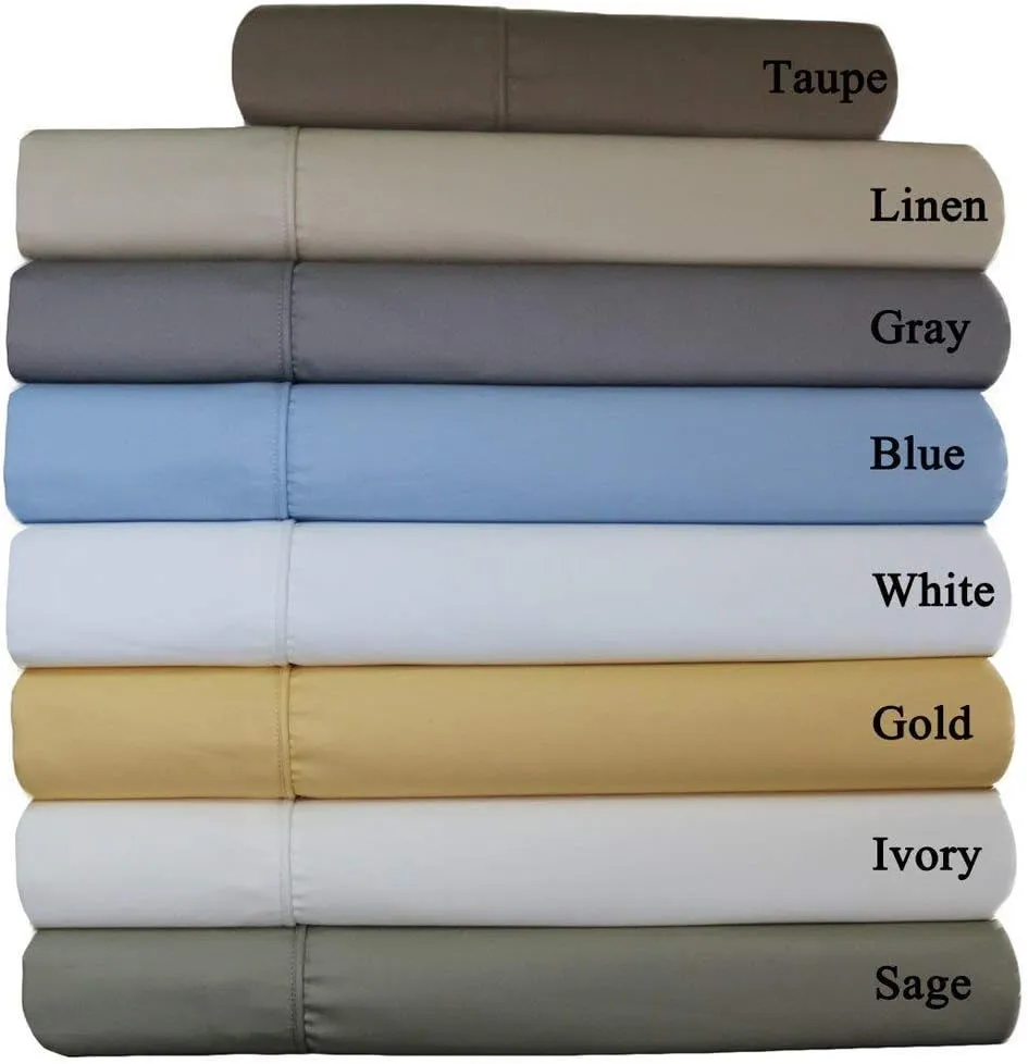 Royal Tradition Solid 650-Thread-Count, Cotton-Blend Set of 2 Standard/Queen Pillow Cases, Beige