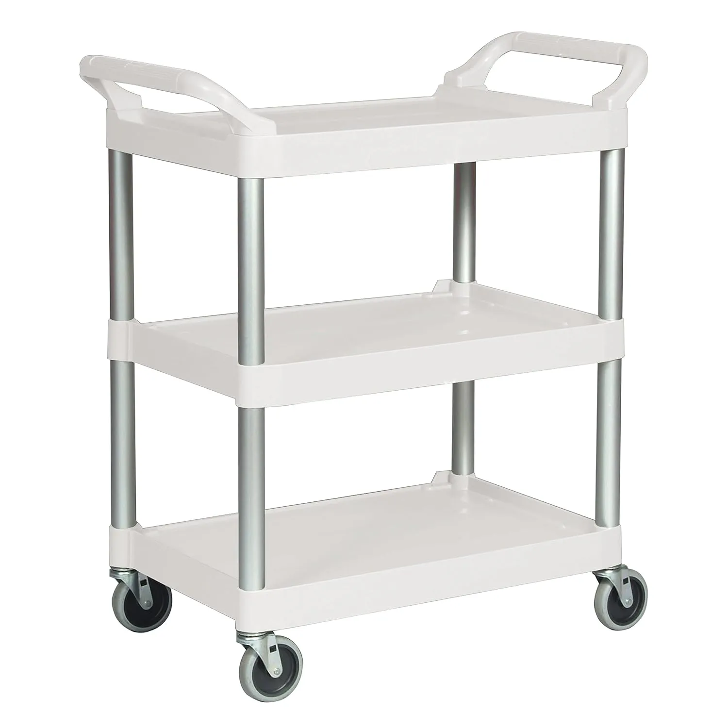 Rubbermaid 3-Shelf Plastic Utility Cart, White (FG342488OWHT)