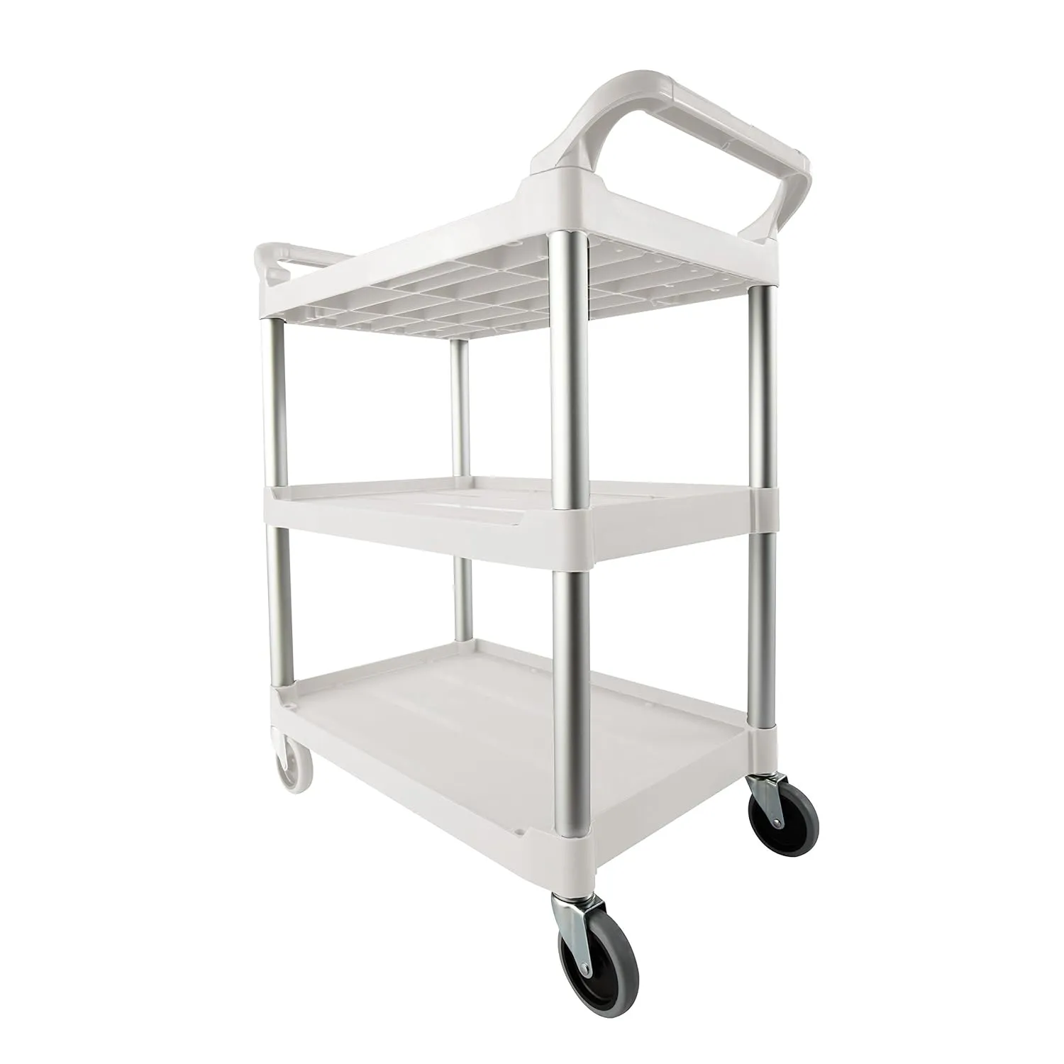 Rubbermaid 3-Shelf Plastic Utility Cart, White (FG342488OWHT)