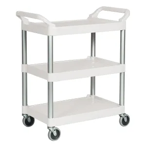 Rubbermaid 3-Shelf Plastic Utility Cart, White (FG342488OWHT)
