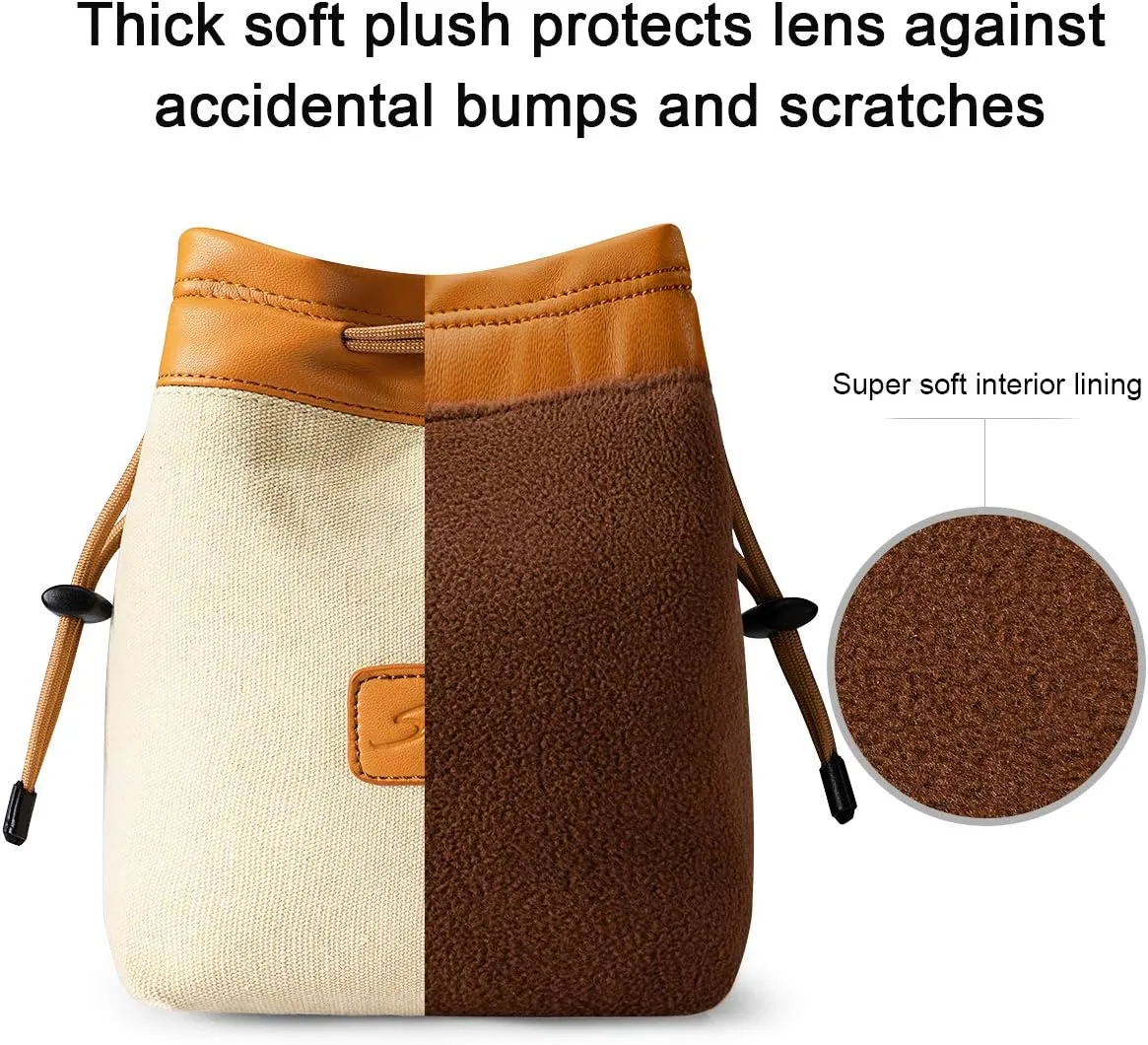 S-ZONE Soft Camera Bag DSLR Insert Handbag Drawstring Lens Case Compatible with Canon Nikon Sony