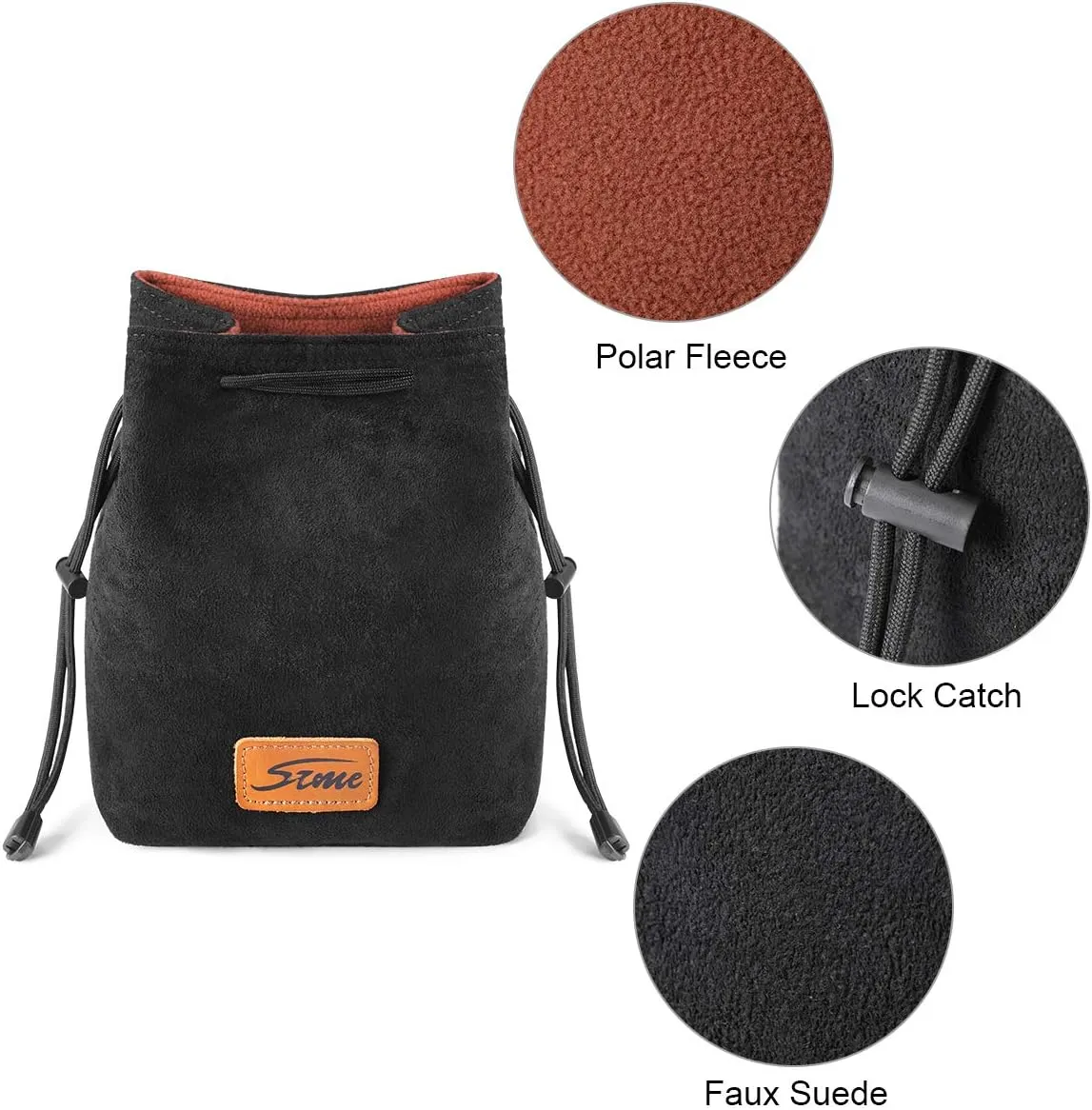 S-ZONE Soft Camera Bag DSLR Insert Handbag Drawstring Lens Case Compatible with Canon Nikon Sony