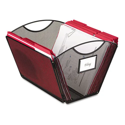 Safco® Onyx Mesh Desktop Tub File, Letter Files, 12.5" X 13.75" X 9.5", Black