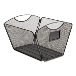 Safco® Onyx Mesh Desktop Tub File, Letter Files, 12.5" X 13.75" X 9.5", Black
