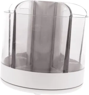 SAFIGLE Makeup Brush Holder Organizer Compartment Rotating Cosmetic Storage Case for Vanity Dresser Desk Design Space-saving Elegant Finish