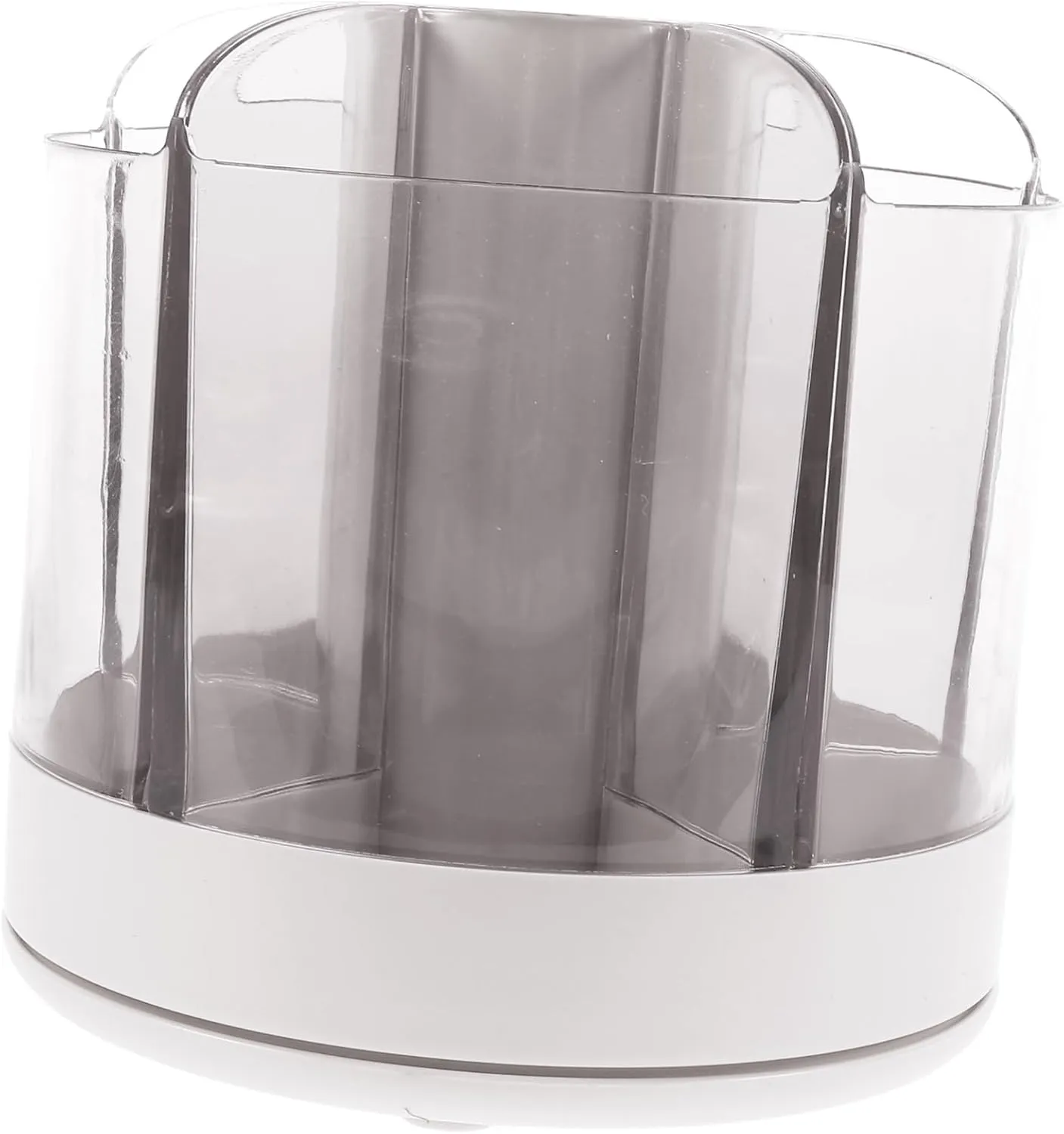 SAFIGLE Makeup Brush Holder Organizer Compartment Rotating Cosmetic Storage Case for Vanity Dresser Desk Design Space-saving Elegant Finish