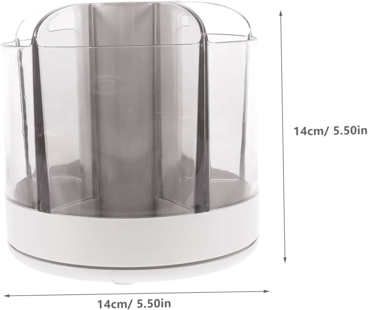 SAFIGLE Makeup Brush Holder Organizer Compartment Rotating Cosmetic Storage Case for Vanity Dresser Desk Design Space-saving Elegant Finish
