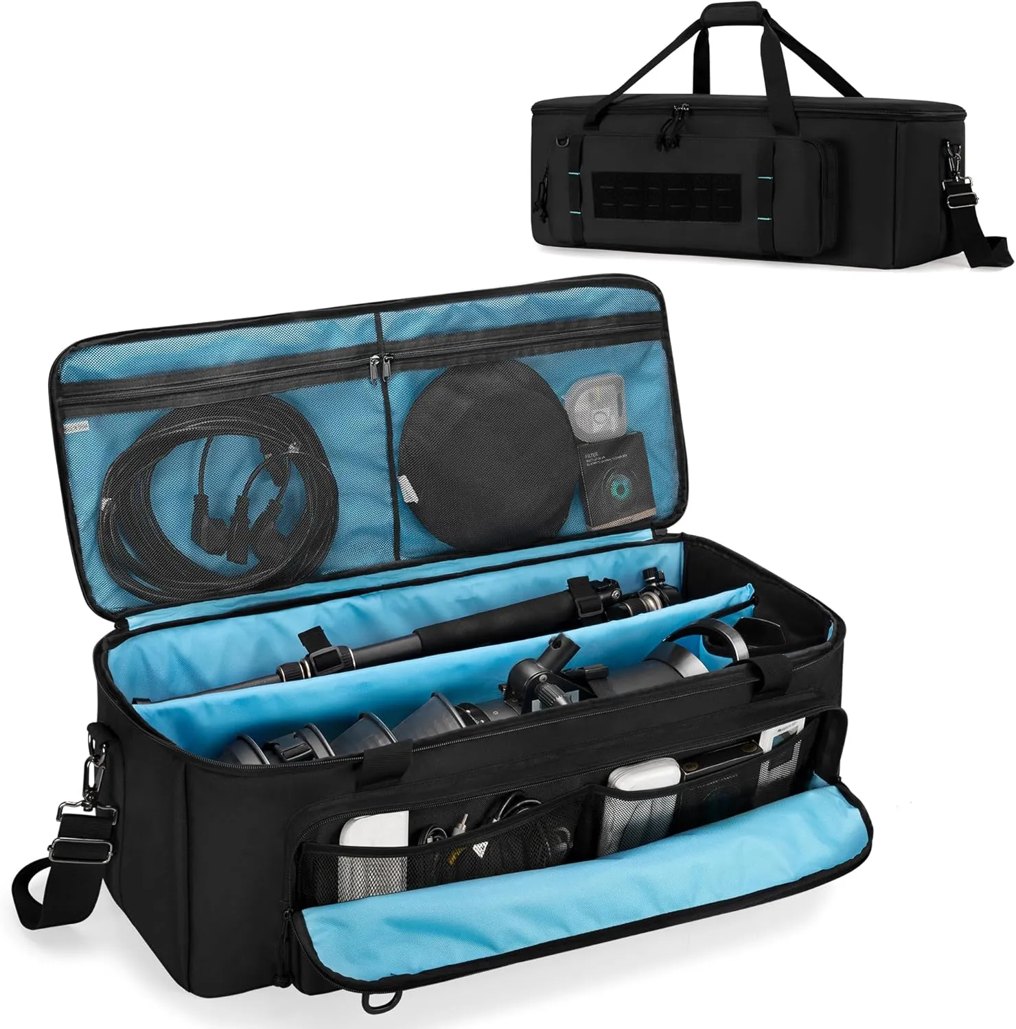samdew 30'' Tripod Travel Bag, Photo Studio Equipment Case with Secure Buckles & Lens Storage Pocket, Large Photography Organizer for Light Stand, Monopod, Mic Stand, Camcorder, up to 30", Bag Only