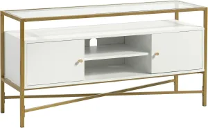 Sauder Harper Heights TV Credenza, L: 48.82" x W: 15.55" x H: 25.0", White Finish