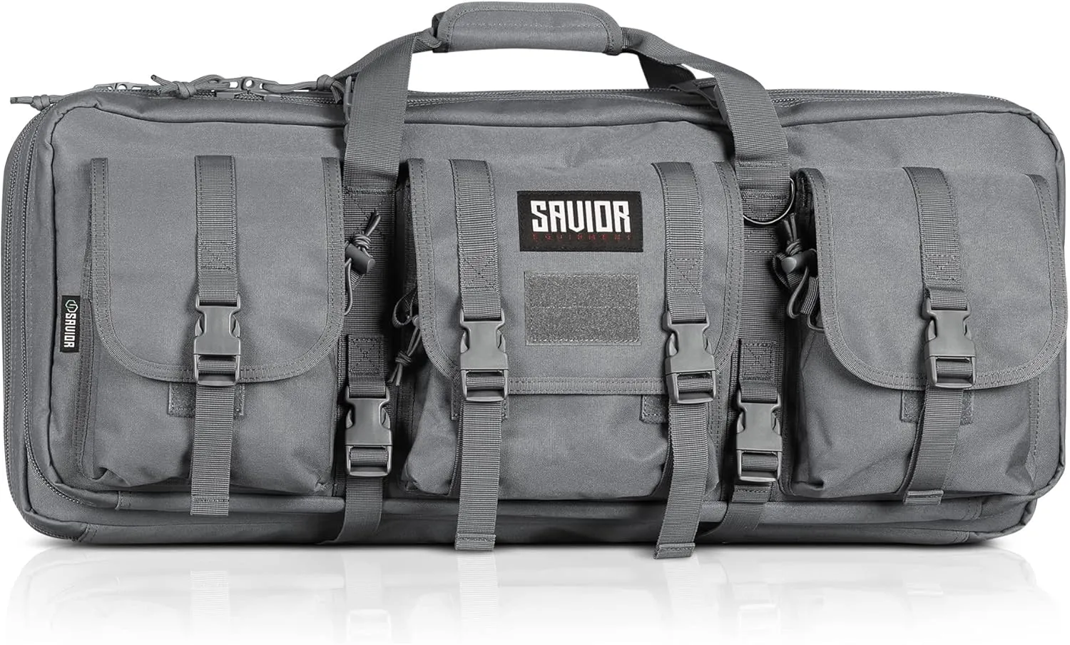 Savior Equipment American Classic Shorty Tactical Double Short Gun Case Pistol Bag, Spacious Front Pockets, Padded Shoulder Strap Included