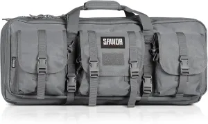 Savior Equipment American Classic Shorty Tactical Double Short Gun Case Pistol Bag, Spacious Front Pockets, Padded Shoulder Strap Included