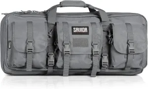 Savior Equipment American Classic Shorty Tactical Double Short Gun Case Pistol Bag, Spacious Front Pockets, Padded Shoulder Strap Included