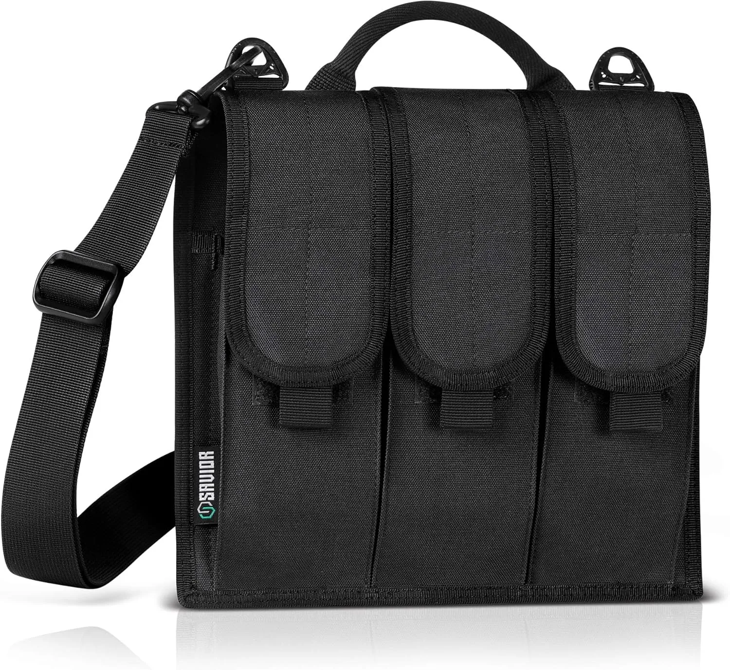 Savior Equipment Tactical Rifle & Pistol Magazine Pouch Carrier for M4 Carbine AR15 AK47 - Up to 6 Extended Mag, Adjustable Padded Shoulder Strap Included