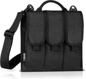 Savior Equipment Tactical Rifle & Pistol Magazine Pouch Carrier for M4 Carbine AR15 AK47 - Up to 6 Extended Mag, Adjustable Padded Shoulder Strap Included