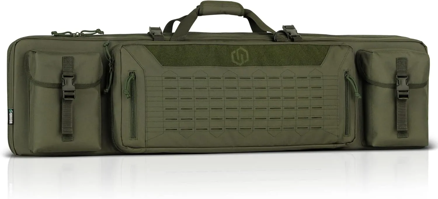 Savior Equipment Urban Warfare Tactical Double Long Gun Bag Case Backpack w/Pistol Handgun Case, Lockable Zipper, Padded Side Carry Strap, Available Length in 36" 42" 46" 51" 55"