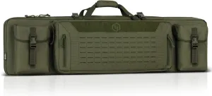 Savior Equipment Urban Warfare Tactical Double Long Gun Bag Case Backpack w/Pistol Handgun Case, Lockable Zipper, Padded Side Carry Strap, Available Length in 36" 42" 46" 51" 55"