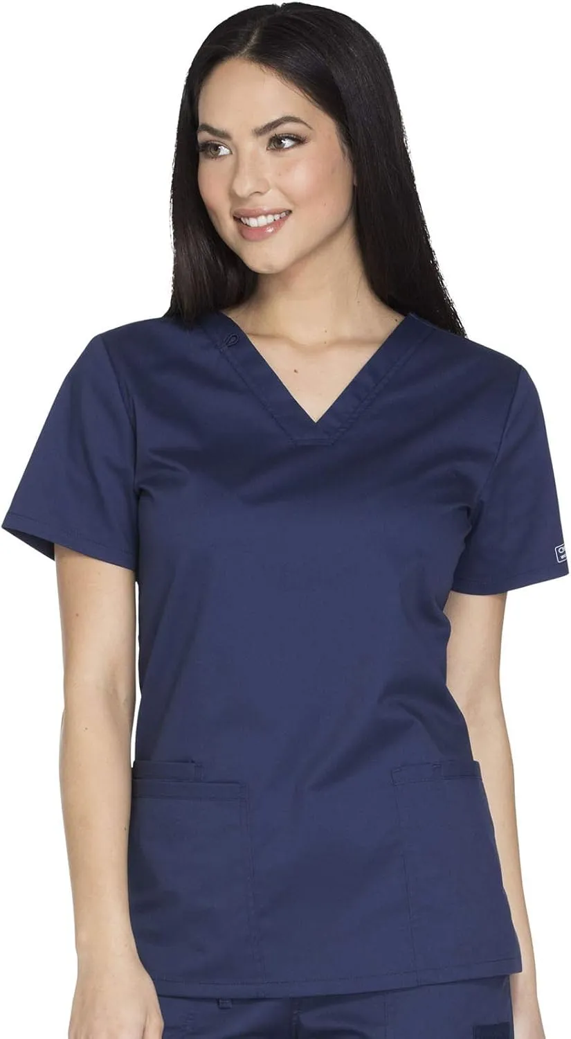 Scrubs for Women Workwear Core Stretch V-Neck Top, Soft Brushed Twill WW630