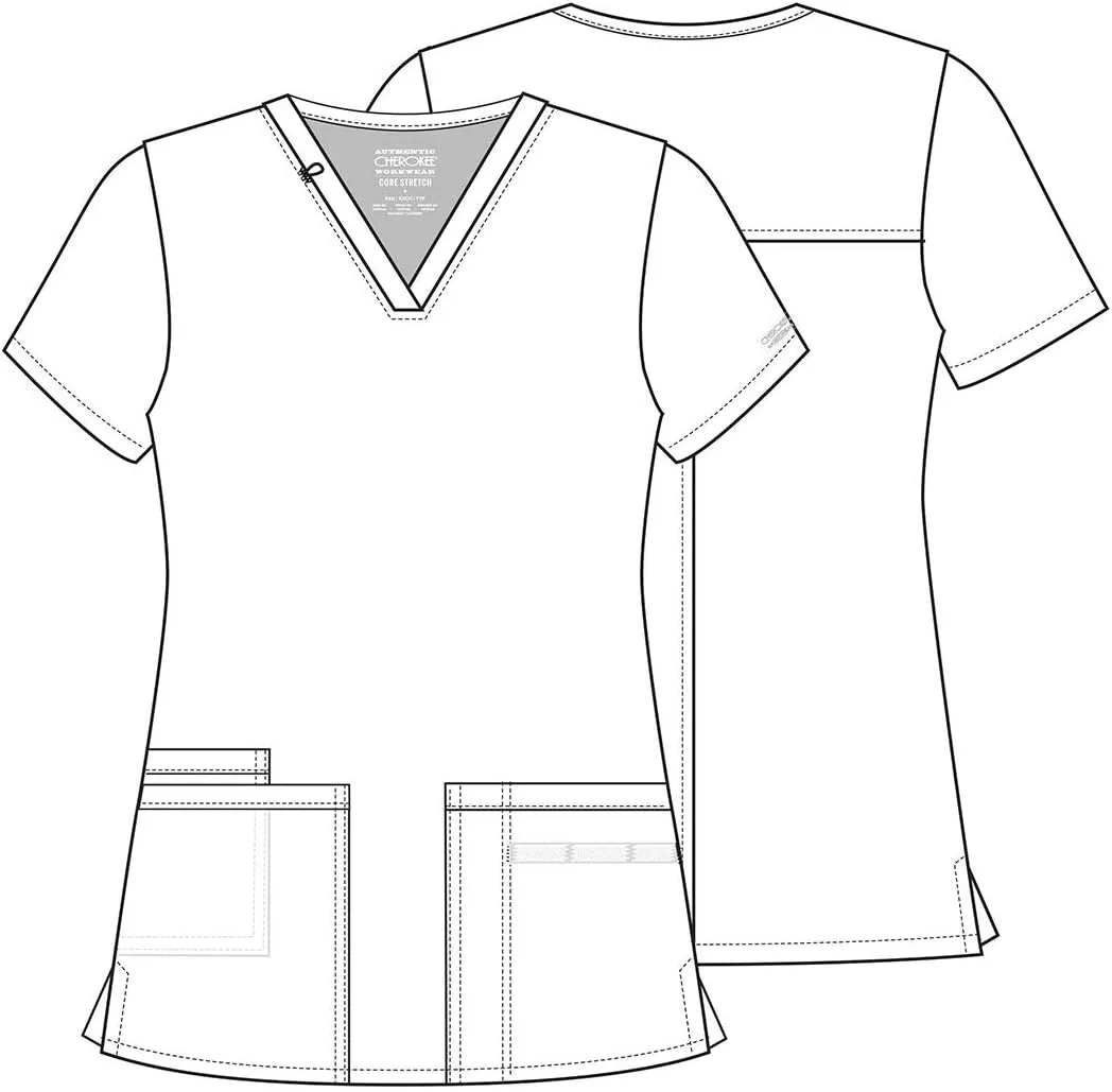 Scrubs for Women Workwear Core Stretch V-Neck Top, Soft Brushed Twill WW630