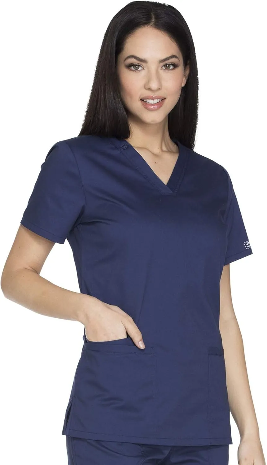 Scrubs for Women Workwear Core Stretch V-Neck Top, Soft Brushed Twill WW630