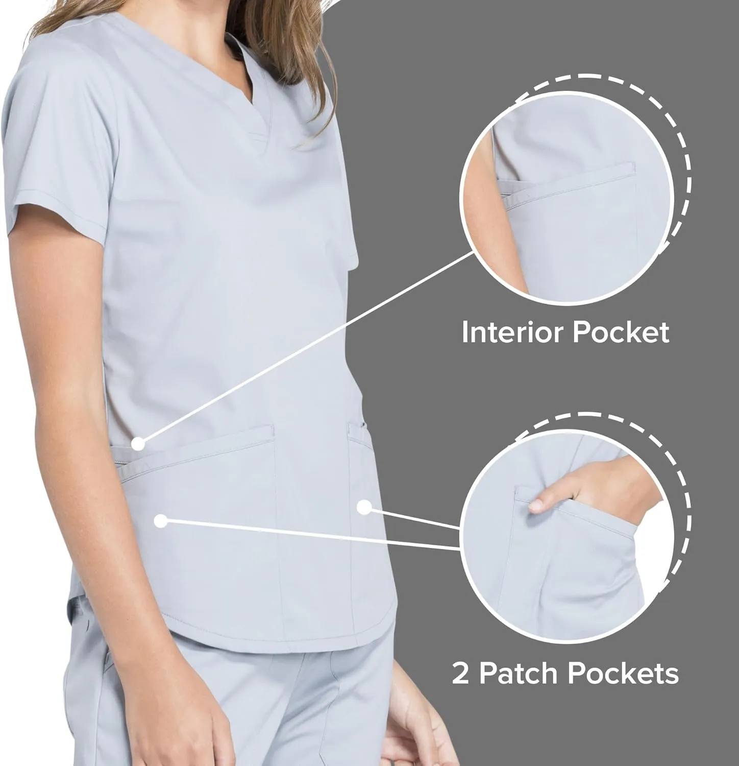 Scrubs for Women Workwear Professionals V-Neck Top, Soft Stretch - WW665