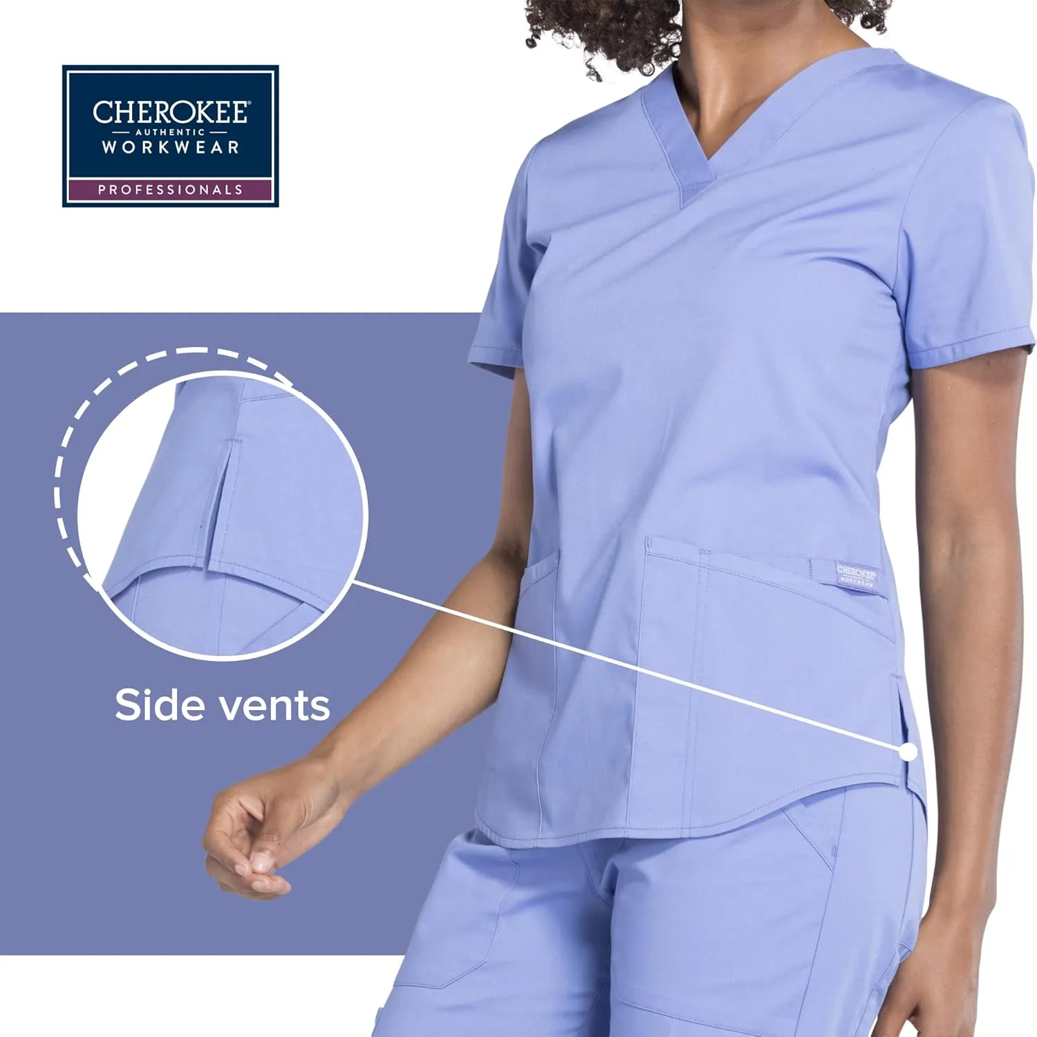 Scrubs for Women Workwear Professionals V-Neck Top, Soft Stretch - WW665