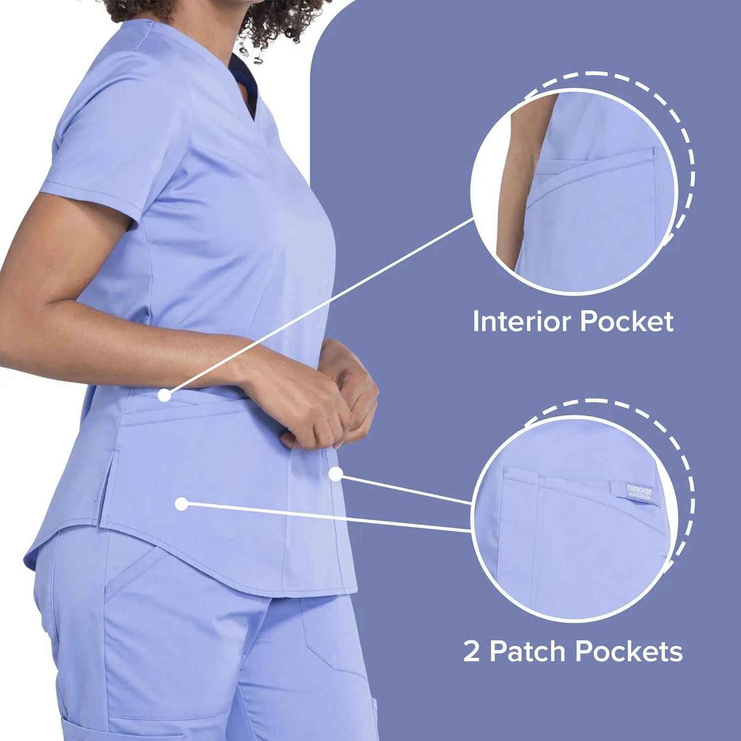 Scrubs for Women Workwear Professionals V-Neck Top, Soft Stretch - WW665