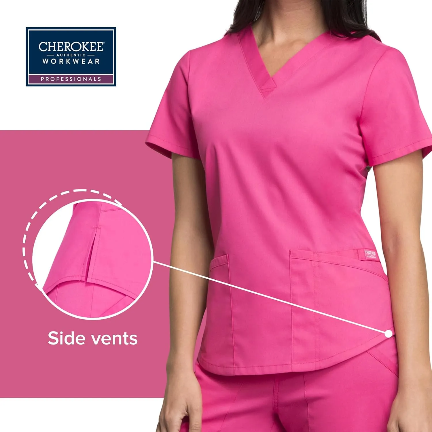 Scrubs for Women Workwear Professionals V-Neck Top, Soft Stretch - WW665