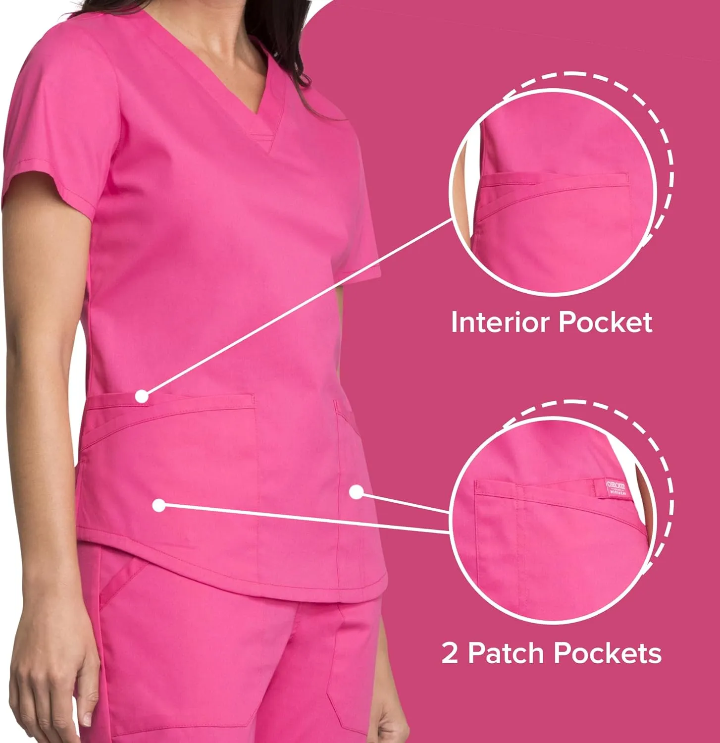 Scrubs for Women Workwear Professionals V-Neck Top, Soft Stretch - WW665