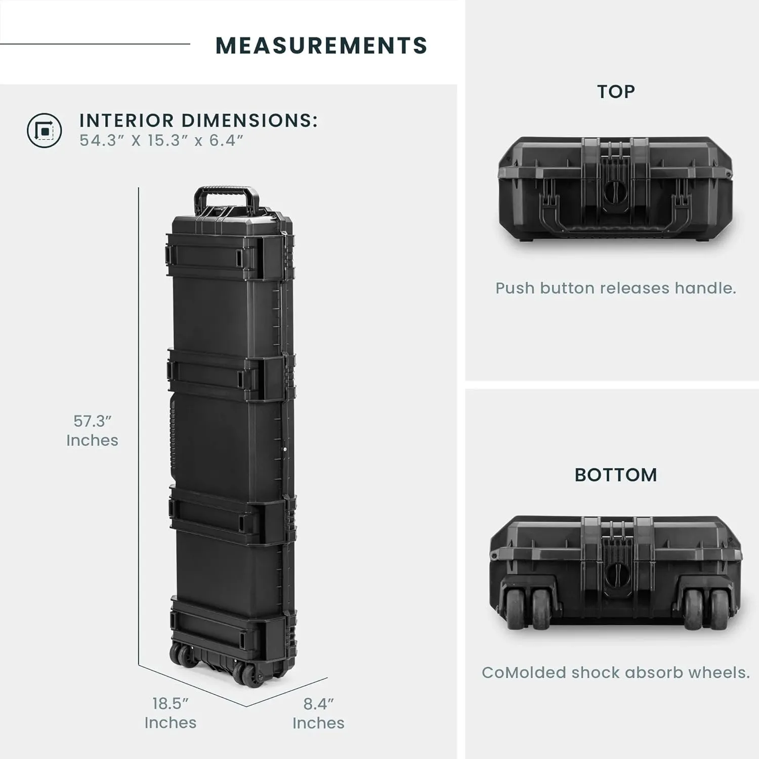 Seahorse Heavy Duty Hard Protective Rifle Cases - TSA Approved/Mil Spec / IP67 Waterproof/USA Made for Rifles, Shotguns, Telescopes, Car Utility Rack, Guitars, Rooftop Rack
