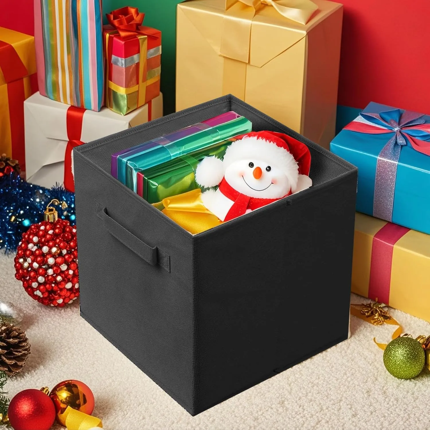 ShellKingdom Storage Bins, Foldable Fabric Storage Cubes And Cloth Storage Organizer Drawer For Closet And Toys Storage, 13 X 13 X 13 INCH, 2 Pack (Black)