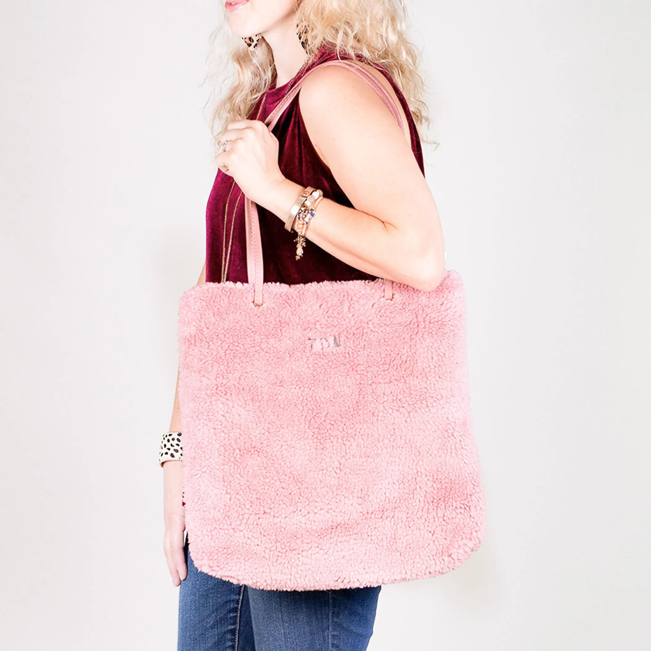 Sherpa Mini Monogram Handbag - Blush