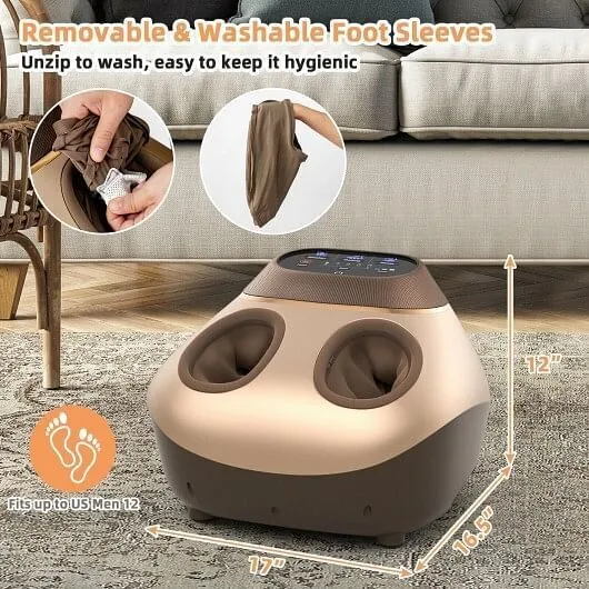 Shiatsu Foot Massage Machine with Air Compression-Golden - Color: Golden