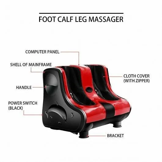 Shiatsu Kneading Rolling Vibration Heating Foot Massager-Red - Color: Red