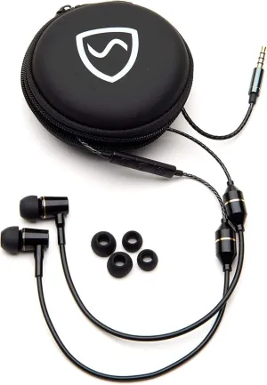 Shield Your Body Air Tube Headset, Stereo Earbuds with Microphone and Case, Wired Anti Radiation Headphones, Built-in Controls, Works on Any Device with A USB-C Connector, Black
