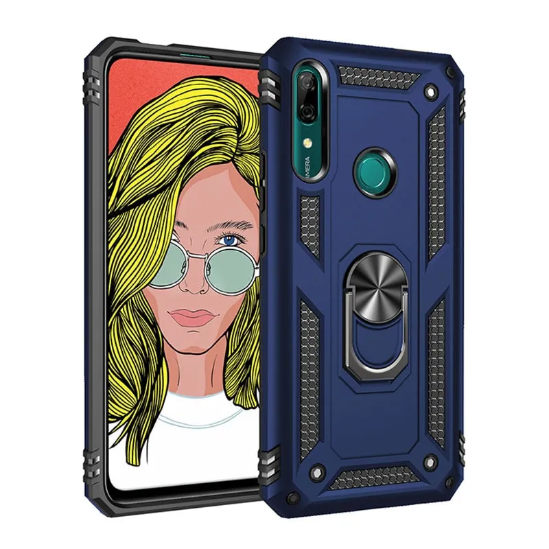 Shockproof Armor Magnet Case With Kickstand Ring For Huawei