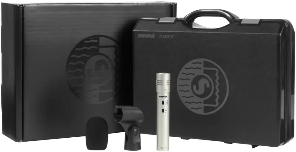 Shure KSM137/SL Stereo Pair with (2) KSM137, (2) Foam Windscreens, A27M Stereo Microphone Adapter and Carrying Case